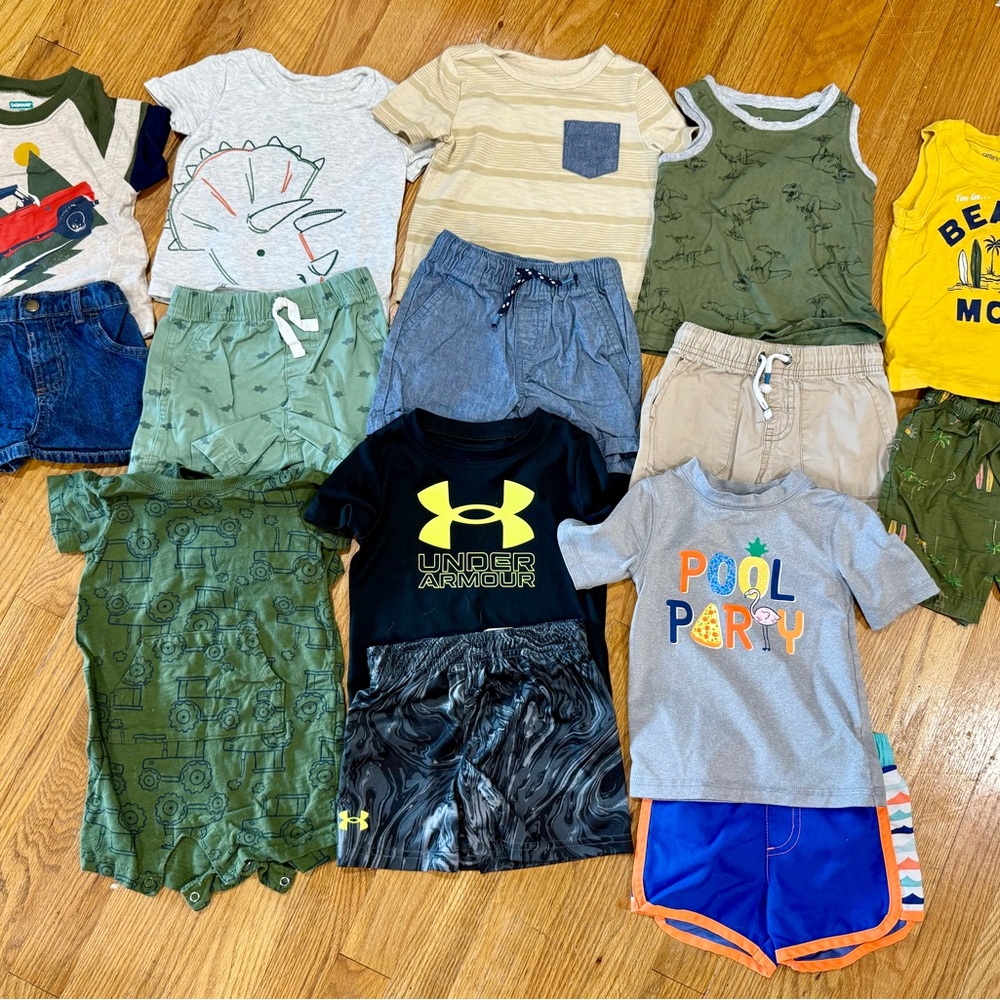 Boys Summer Outfit Sets - Size 18 Months, 15 Piece Bundle